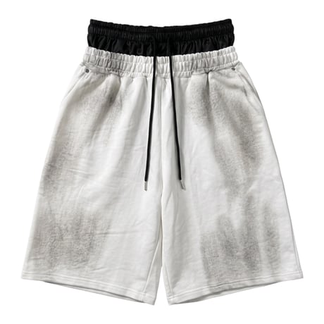 【P.O.S】DOUBLE WAIST SWEAT SHORTS WHITE