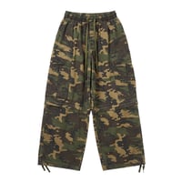 【P.O.S】2WAY CAMO BAGGY PANTS GREEN
