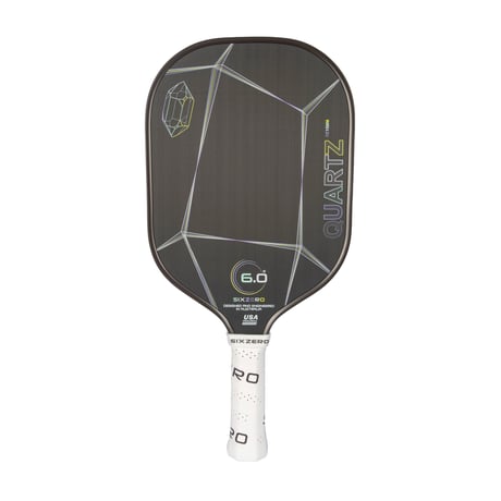Six Zero Quartz Raw Carbon Fiber 15mm Pickleball Paddle  Smoky