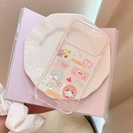 L62541 パステルステッカークリアiPhoneケース