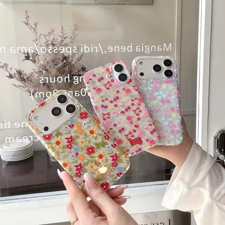 S75923 きらめき小花リボンiPhoneケース