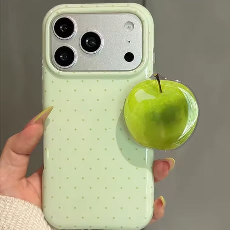 K23199 アップルグリップ付き ドット iPhoneケース