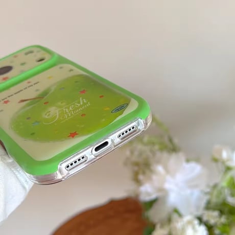 S75888 フレッシュグリーンアップルスターiPhoneケース