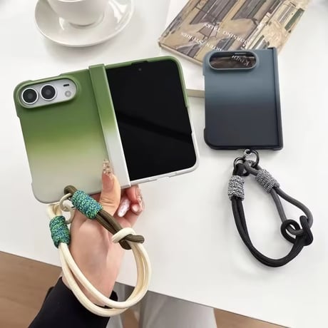 K23320 グラデーションストラップ付きiPhoneDuoケース