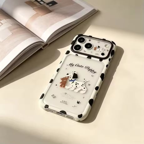 S76006 ダルメシアン＆テディベアiPhoneケース