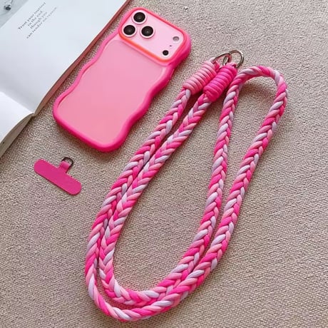 K23328 カラフルロープストラップ付きiPhoneケース