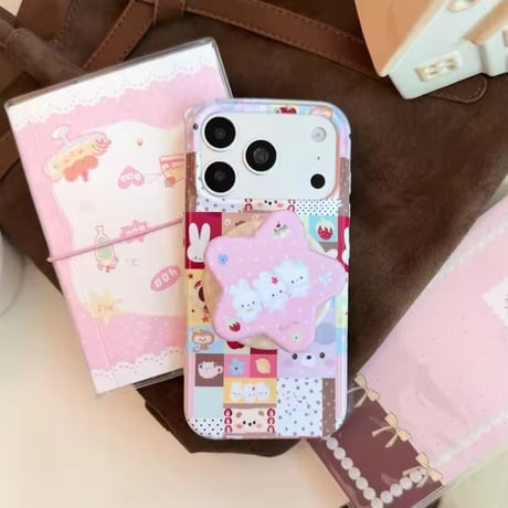 K23305 パステルパッチワークMagSafeソケット付きiPhoneケース