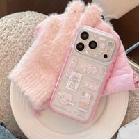 L62546 ピンクフレームステッカーiPhoneケース