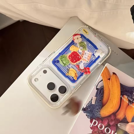 L62502 マーケットバスケット クリア iPhoneケース