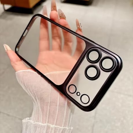 L62533 メタリックフレームクリアiPhoneケース