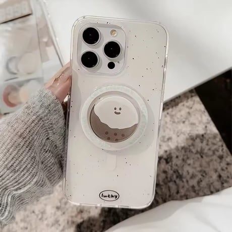 K23195 ゆるフェイスリングスタンド付き iPhoneケース