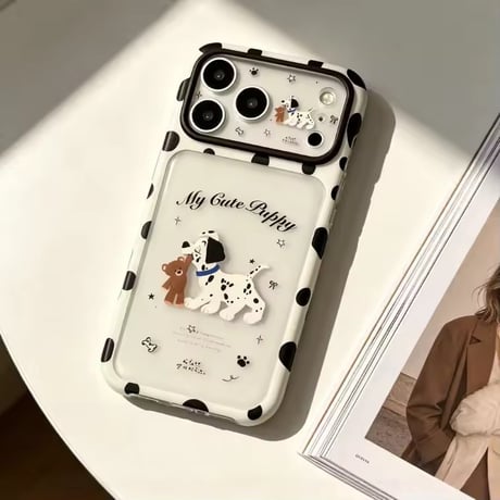S76006 ダルメシアン＆テディベアiPhoneケース