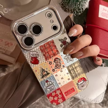 S75898 ホリデーパッチワークiPhoneケース