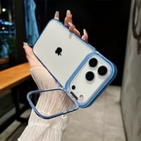 K23205 カラーフレーム カメラスタンド付き クリアiPhoneケース