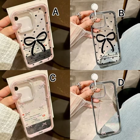 【即納商品】L62420 ロマンティックリボンクリアiPhoneケース