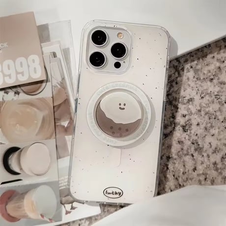 K23195 ゆるフェイスリングスタンド付き iPhoneケース