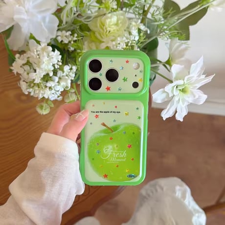 S75888 フレッシュグリーンアップルスターiPhoneケース
