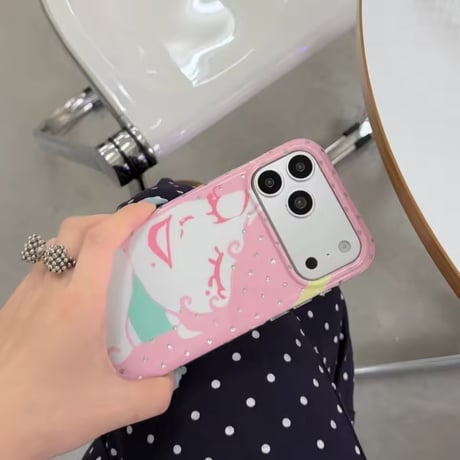 S75768 ガーリーガール ピンク iPhoneケース