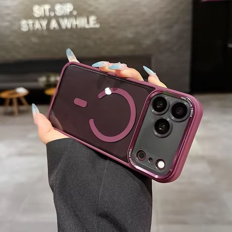 L62526 カラーフレームクリアMagSafeiPhoneケース