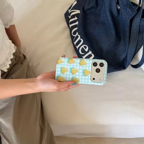 S75777 洋なしチェック iPhoneケース