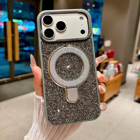 K23308 キラめきリングスタンドMagSafeiPhoneケース