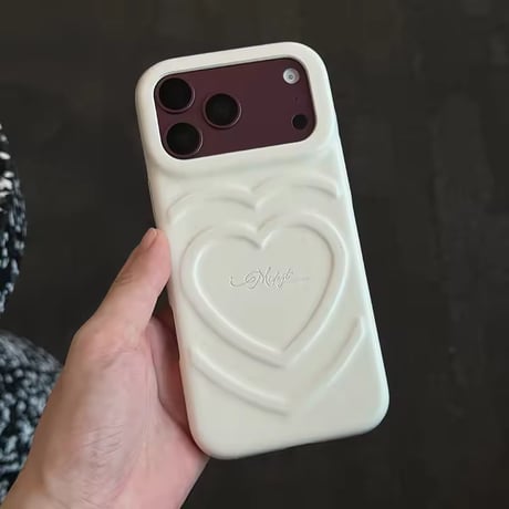 S75984 ぷっくりダブルハートiPhoneケース