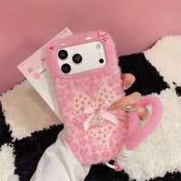 K23217 ピンクレオパード リボン iPhoneケース