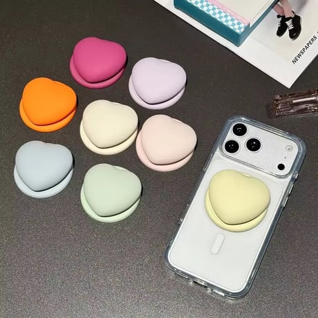 【即納商品】P0403 ぷっくりハートMagSafeグリップ