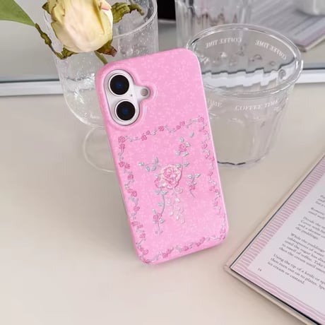 S75722 フラワーチャーム付き iPhoneケース