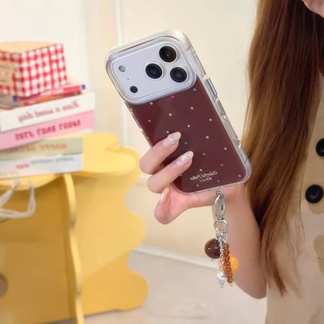 S75893 カラフルドットチャームiPhoneケース