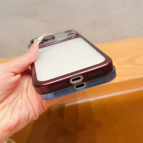 L62533 メタリックフレームクリアiPhoneケース