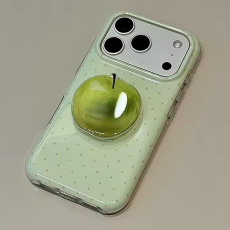 K23199 アップルグリップ付き ドット iPhoneケース