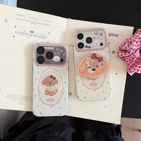 K23352 キュートパピーデコグリップiPhoneケース