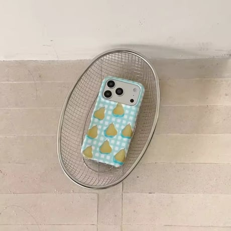 S75777 洋なしチェック iPhoneケース