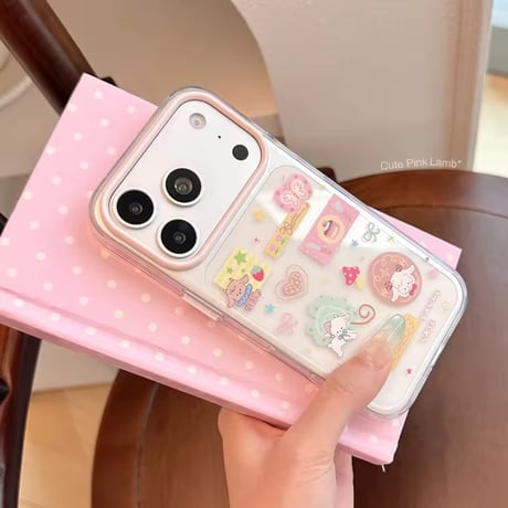L62541 パステルステッカークリアiPhoneケース