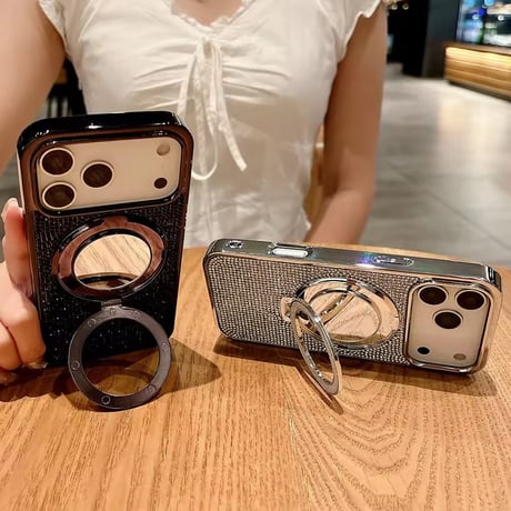 【即納商品】K22956 MagSafe対応グリッターリングスタンド iPhoneケース