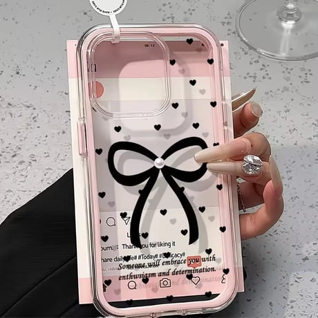 【即納商品】L62420 ロマンティックリボンクリアiPhoneケース