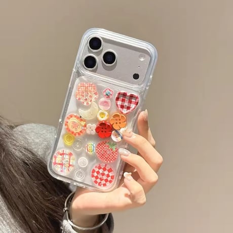 【即納商品】L62414 カラフルボタンモチーフ クリア iPhoneケース