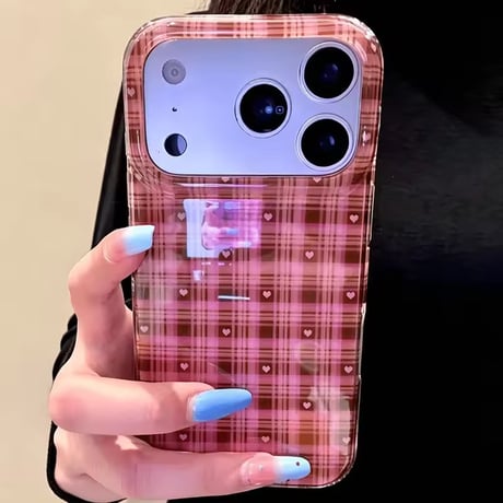 S76010 プチハートタータンチェックiPhoneケース