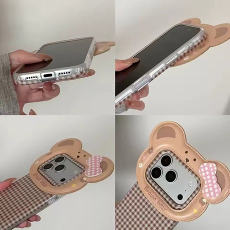 S75949 ギンガムベアiPhoneケース