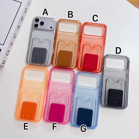【即納商品】K23103 クリアカラー カード収納スタンドiPhoneケース