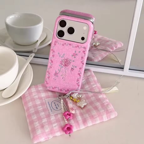 S75722 フラワーチャーム付き iPhoneケース