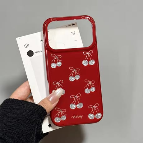S75733 きらめきチェリーリボン iPhoneケース