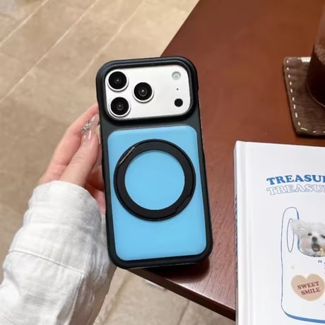 K23299 バイカラーリングスタンド付きiPhoneケース