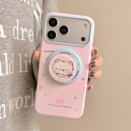 K23286 わんにゃんMagSafeグリップiPhoneケース