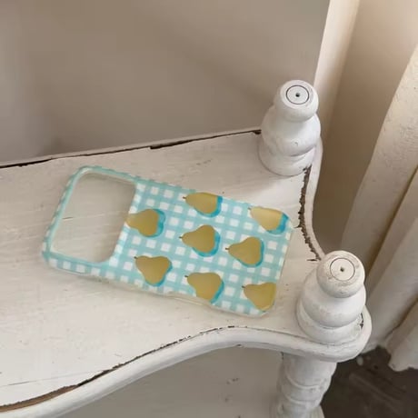 S75777 洋なしチェック iPhoneケース