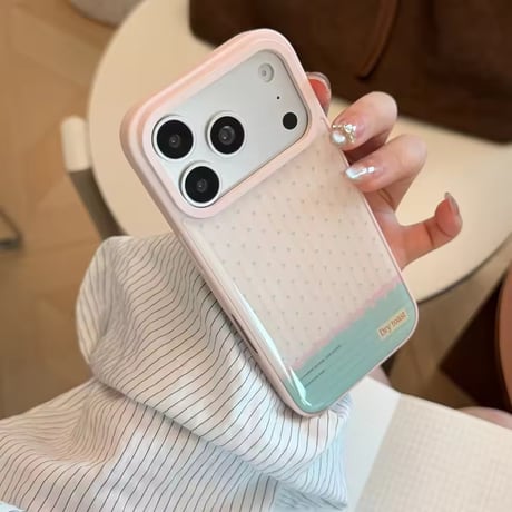 S75993 パステルストライプドットiPhoneケース