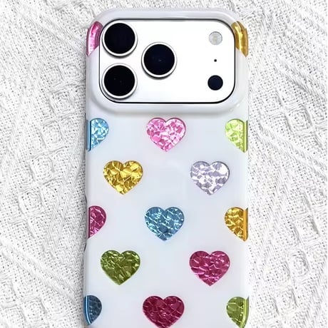 S75750 カラフルハート iPhoneケース