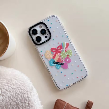 L62508 カラフルリボン＆フラワー iPhoneケース