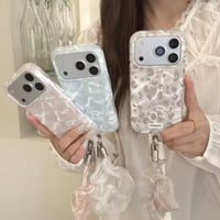 K23302 ニュアンスアニマルリボンショルダー付きiPhoneケース
